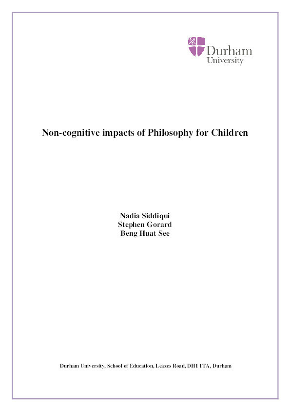 Non-cognitive impacts of Philosophy for Children Thumbnail