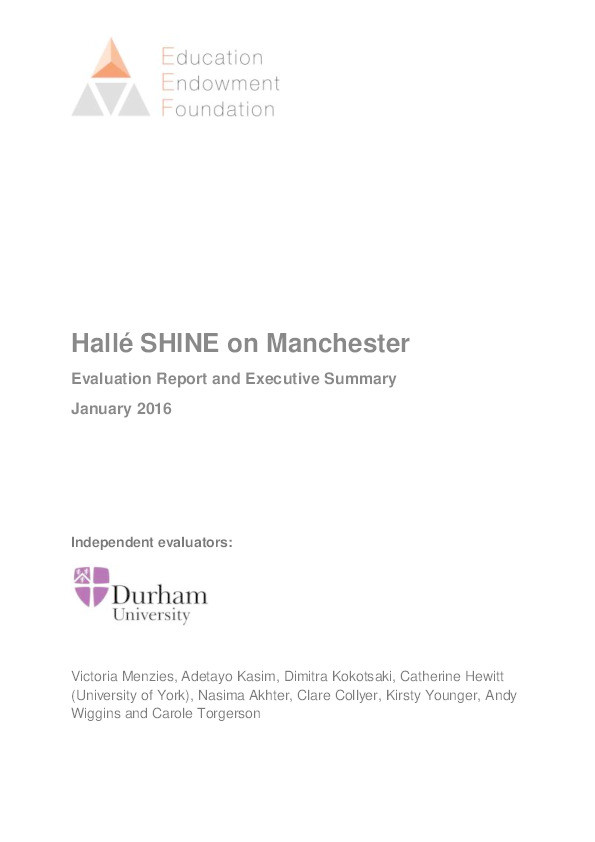 Hallé SHINE on Manchester: Evaluation report and executive summary Thumbnail