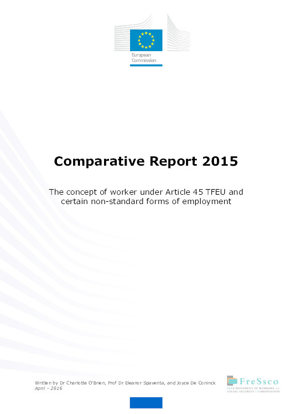 Comparative Report 2015 - The concept of worker under Article 45 TFEU and certain non-standard forms of employment Thumbnail