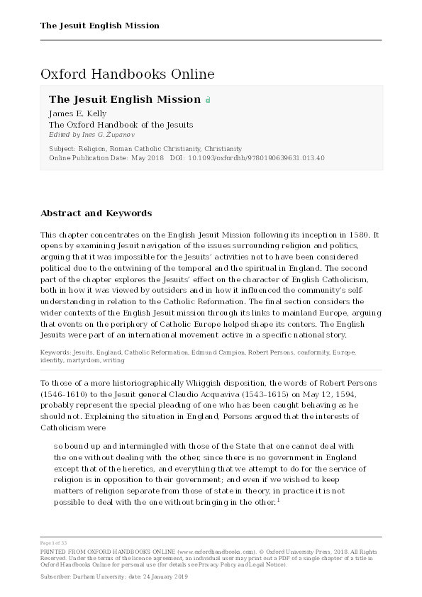 The Jesuit English Mission Thumbnail