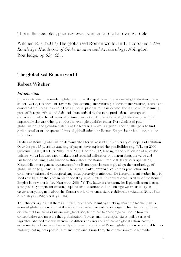 The globalized Roman world Thumbnail