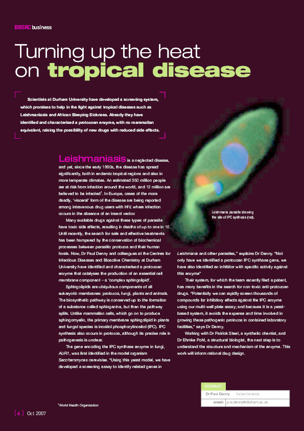Turning up the heat on tropical disease Thumbnail