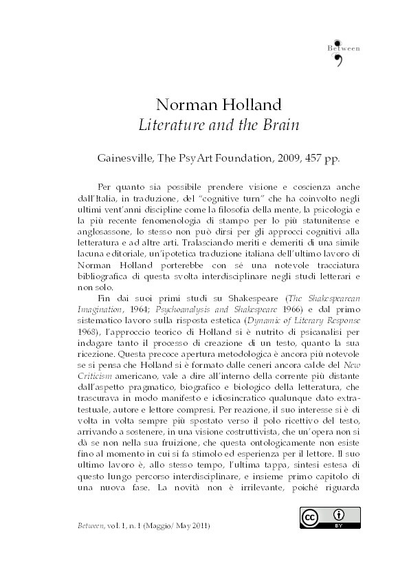 Norman Holland, 'Literature and the Brain' Thumbnail