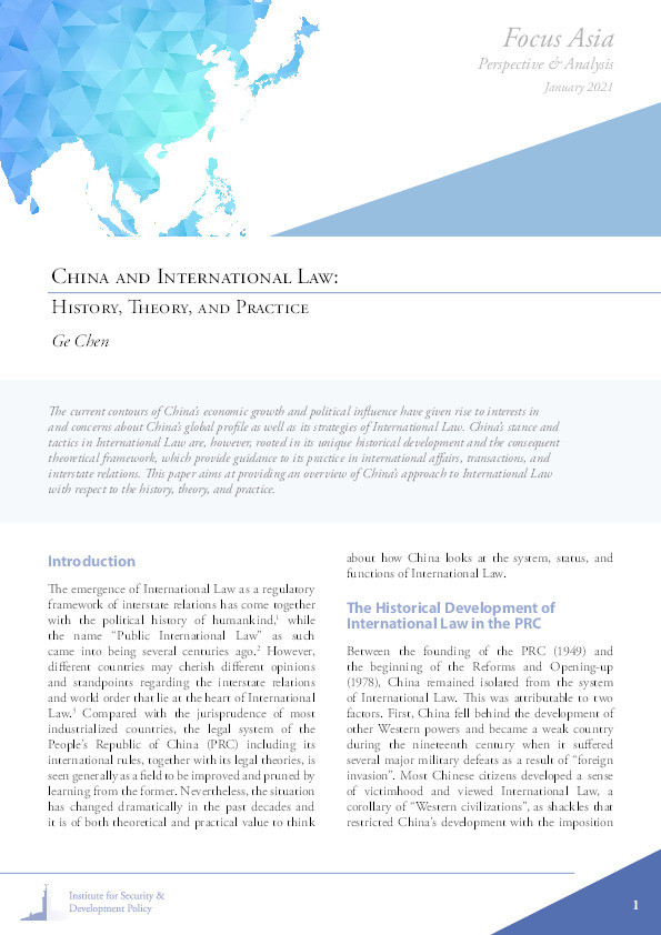 China and International Law: History, Theory, and Practice Thumbnail