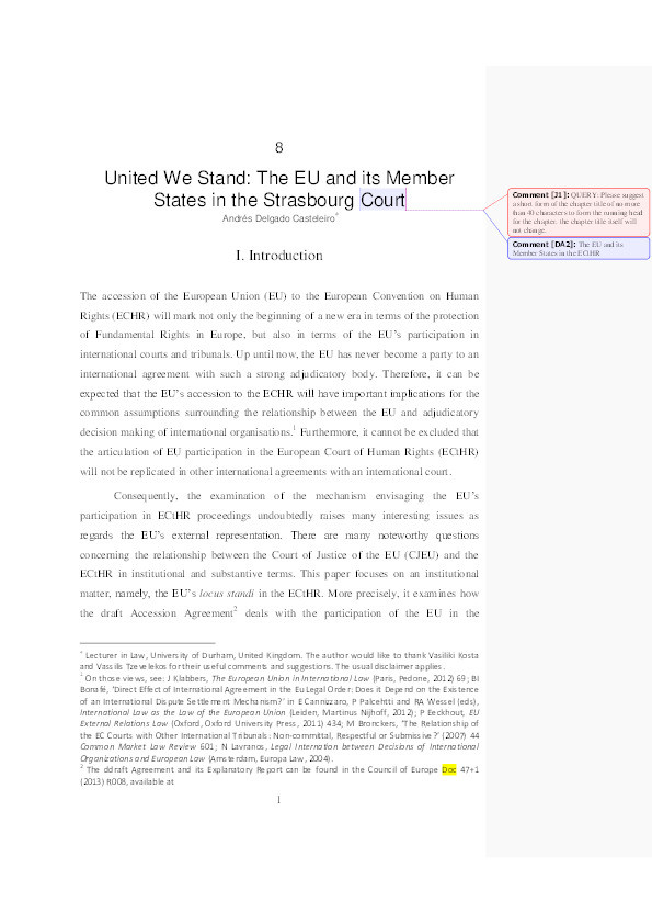 United We Stand: The EU and its Member States in the Strasbourg Court Thumbnail