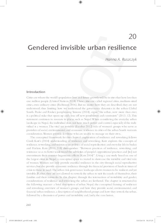 Gendered Invisible Urban Resilience Thumbnail