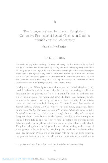 Graphic Ethnography and Generative Resilience of Sexual Violence in Conflict of the Birangonas (War-heroines) in Bangladesh Thumbnail