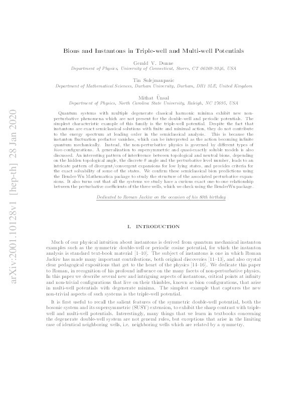 Bions and Instantons in Triple-well and Multi-well Potentials Thumbnail