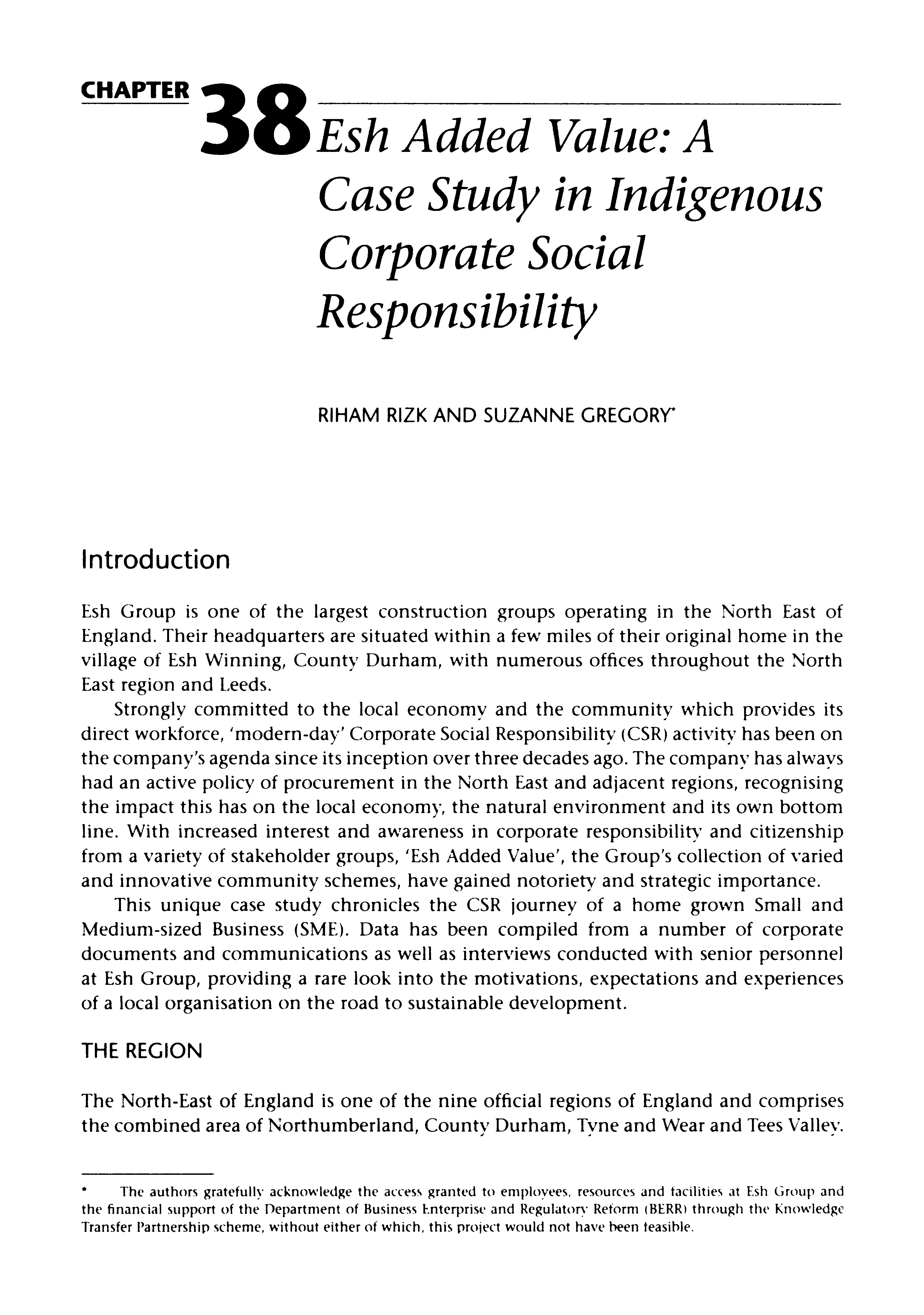 Esh Added Value: A Case Study in Indigenous Corporate Social Responsibility Thumbnail