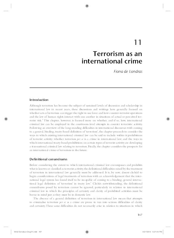Terrorism as an International Crime Thumbnail