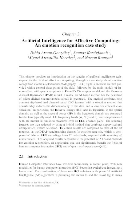 Artificial Intelligence for Affective Computing: An emotion recognition case study Thumbnail