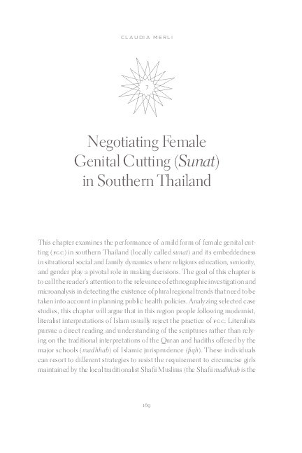 Negotiating female genital cutting (sunat) in Southern Thailand Thumbnail