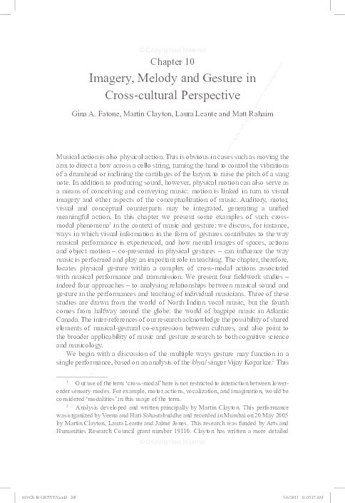 Imagery, melody and gesture in cross-cultural perspective Thumbnail