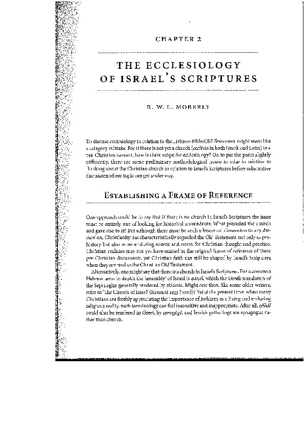 The Ecclesiology of Israel's Scriptures Thumbnail