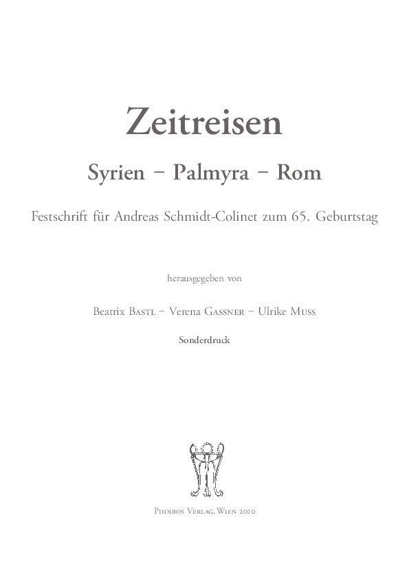 From Zenobia to Alexander the Sleepless: paganism, Judaism and Christianity at Late Roman Palmyra Thumbnail