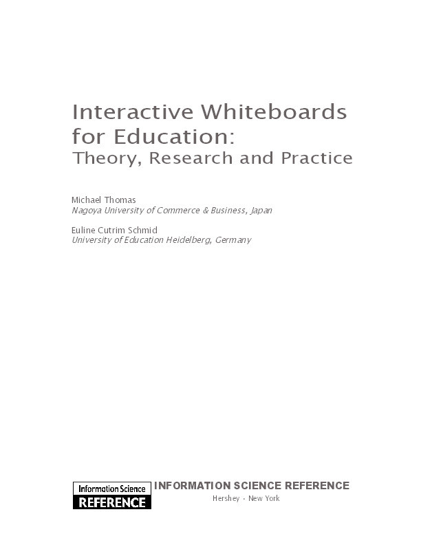 The impact of interactive whiteboards on classroom interaction and learning in primary schools in the UK Thumbnail