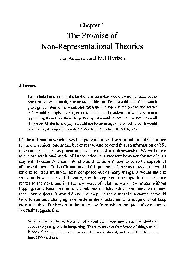 The Promise of Non-Representational Theories Thumbnail