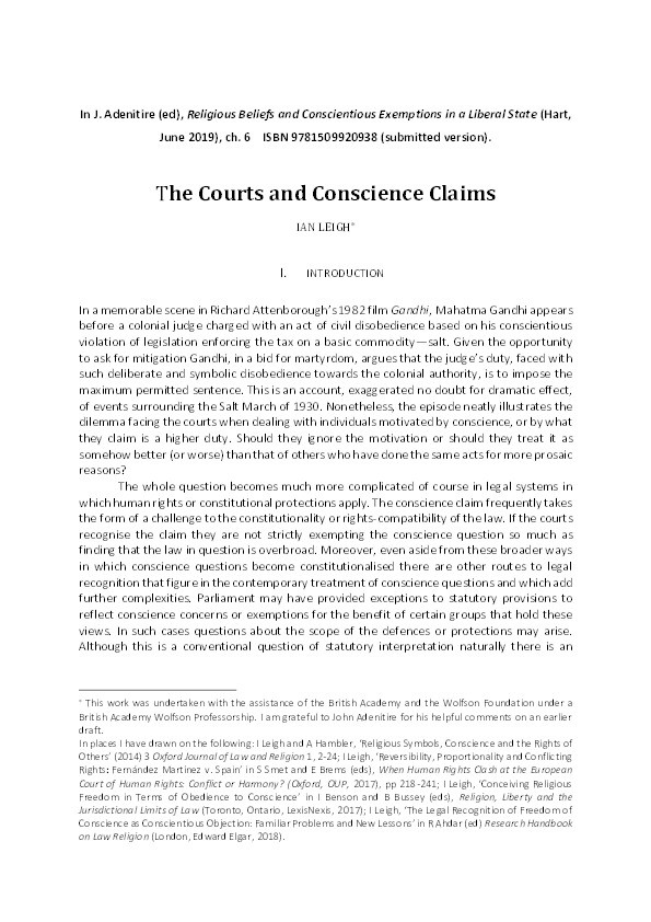 The Courts and Conscience Claims Thumbnail