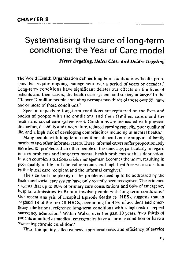 Systematising the care of long-term conditions: the Year of Care model Thumbnail
