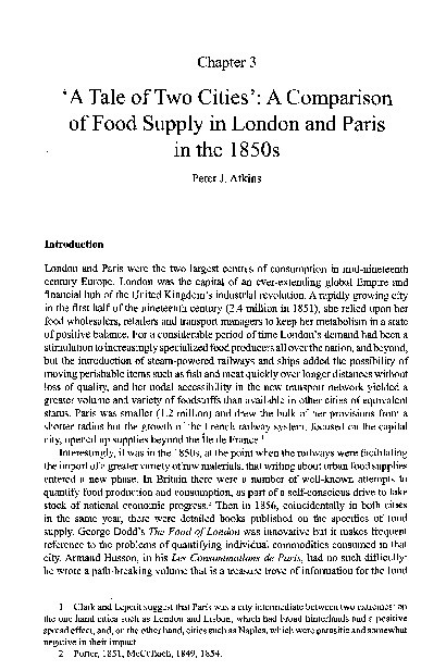 A tale of two cities: a comparison of food systems in London and Paris in the 1850s Thumbnail