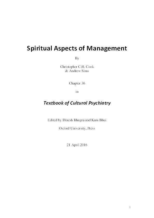 Spiritual Aspects of Management Thumbnail