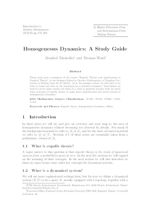 Homogeneous dynamics: a study guide Thumbnail
