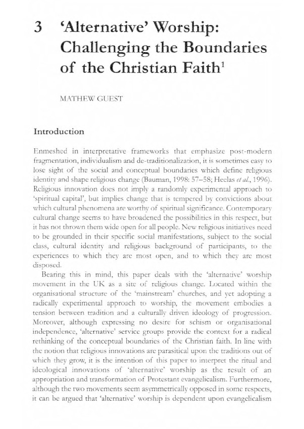 ‘Alternative Worship’: Challenging the Boundaries of the Christian Faith Thumbnail