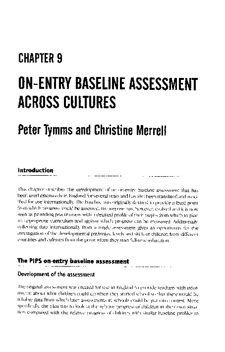 On-entry baseline assessment across cultures Thumbnail