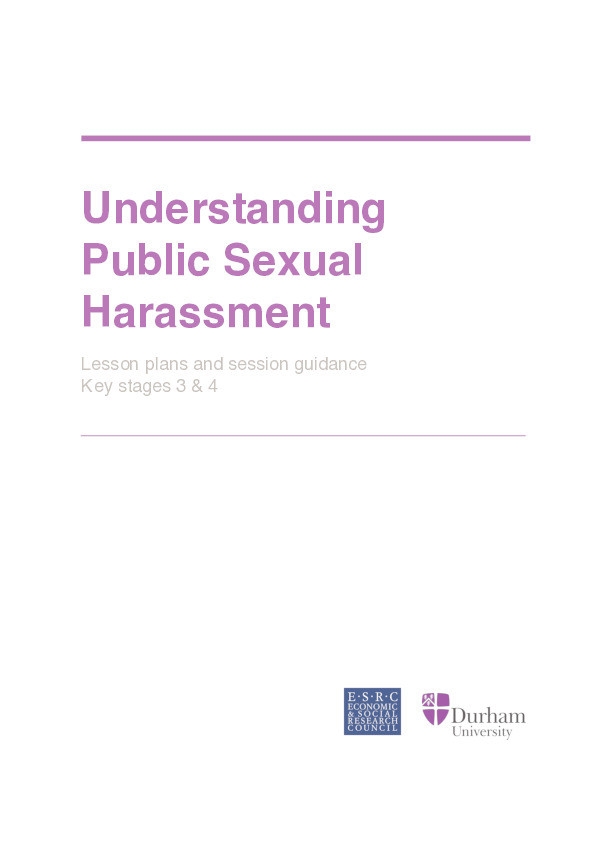 Understanding public sexual harassment: Lesson plans and session guidance, key Stages 3 & 4 Thumbnail