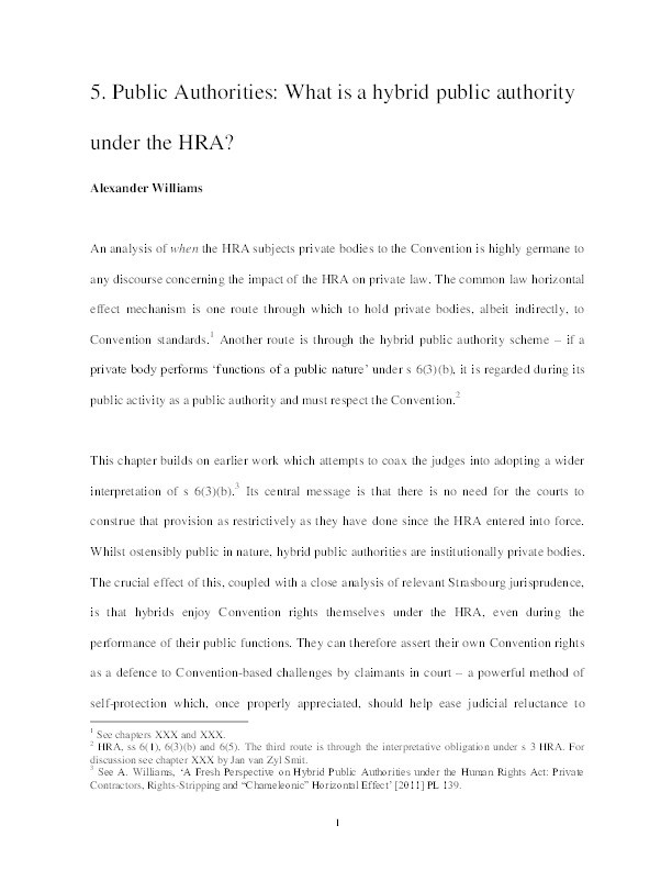 Public authorities: what is a hybrid public authority under the HRA? Thumbnail