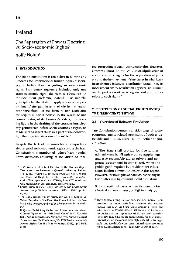 Ireland: The Separation of Powers Doctrine vs Human Rights Thumbnail