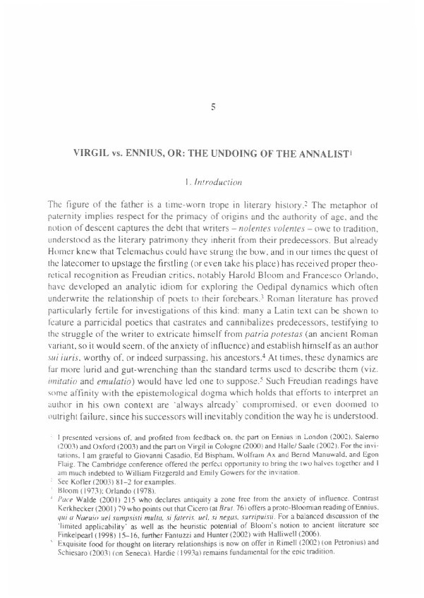 Virgil vs. Ennius, or: the undoing of the annalist Thumbnail