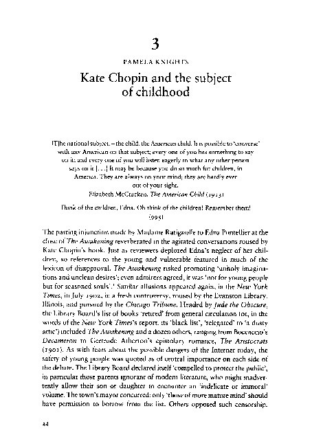 Kate Chopin and the Subject of Childhood Thumbnail