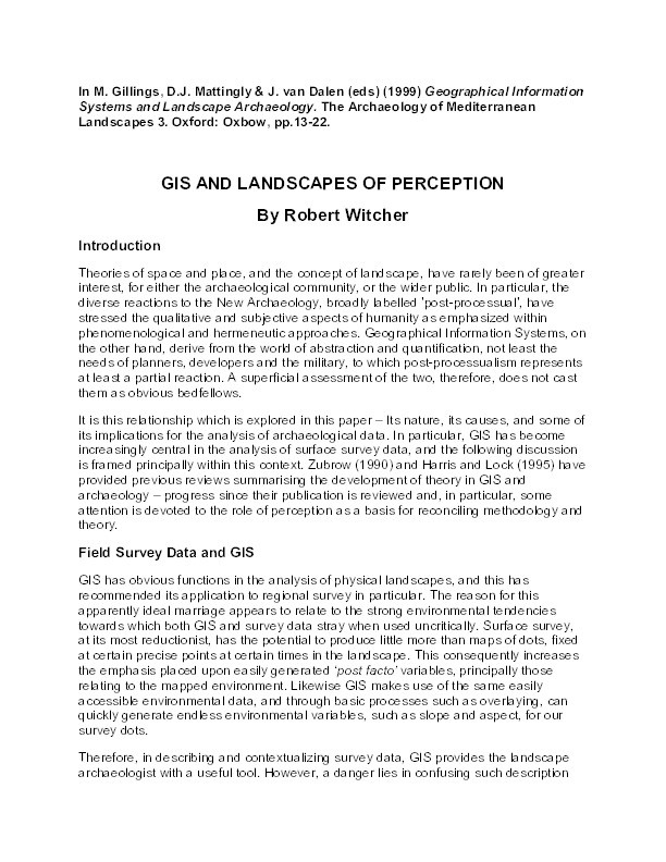 GIS and Landscapes of Perception Thumbnail