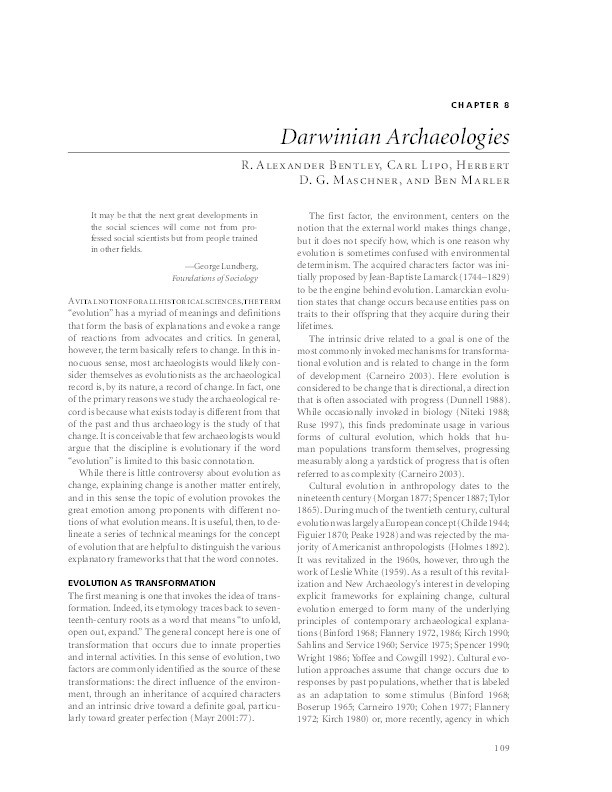 Darwinian Archaeologies Thumbnail