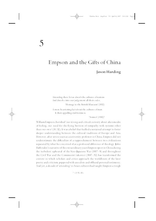 Empson and the Gifts of China Thumbnail