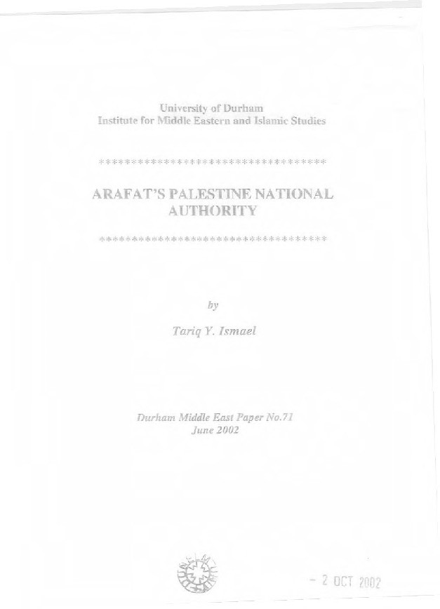 Arafat's Palestine national authority Thumbnail