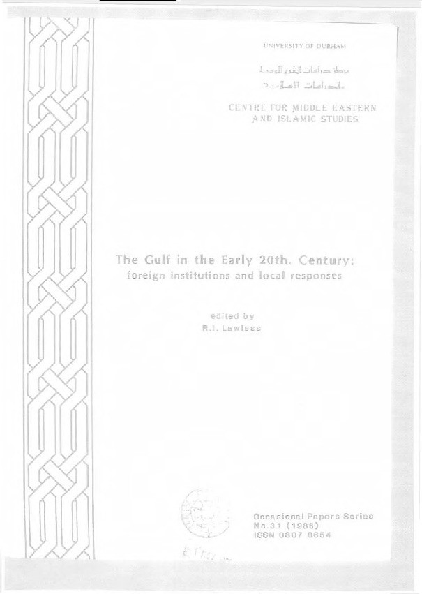 The Gulf in the early 20th century : foreign institutions and local responses Thumbnail