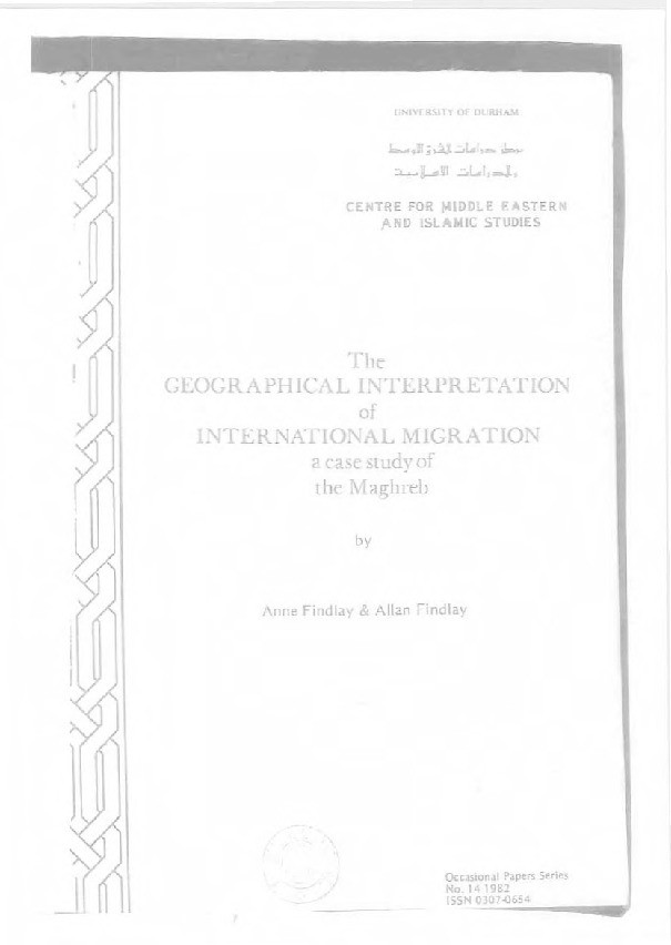 The geographical interpretation of international migration : a case study of the Maghreb Thumbnail