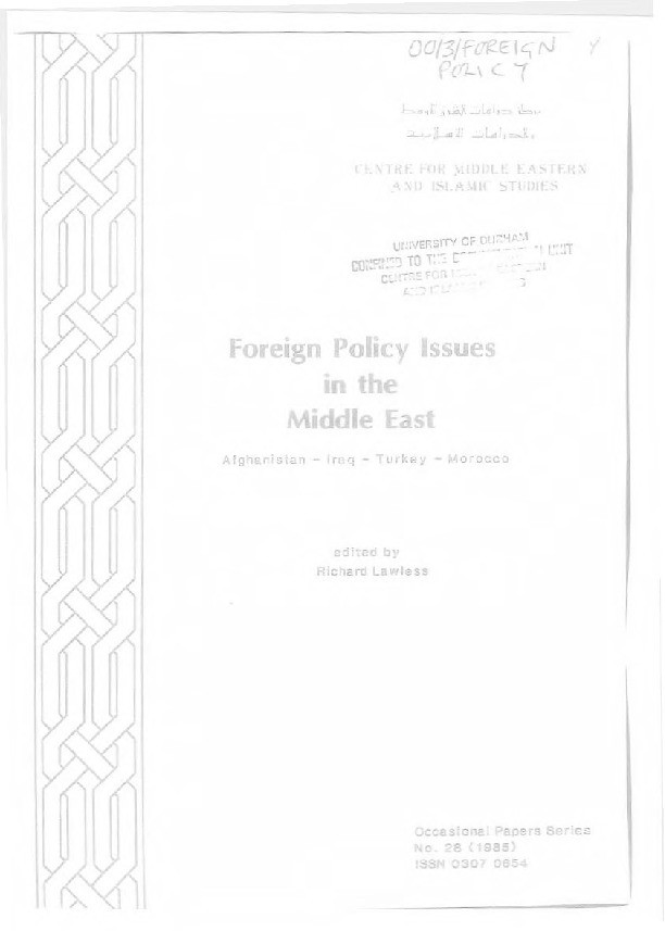 Foreign policy issues in the Middle East : Afghanistan - Iraq - Turkey - Morocco Thumbnail