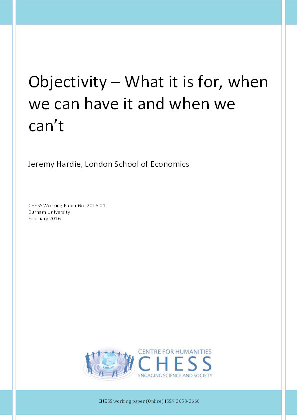 Objectivity – what it is for, when we can have it and when we can’t Thumbnail