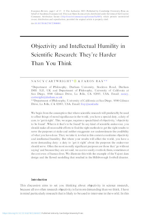 Objectivity and Intellectual Humility in Scientific Research: They’re Harder Than You Think Thumbnail