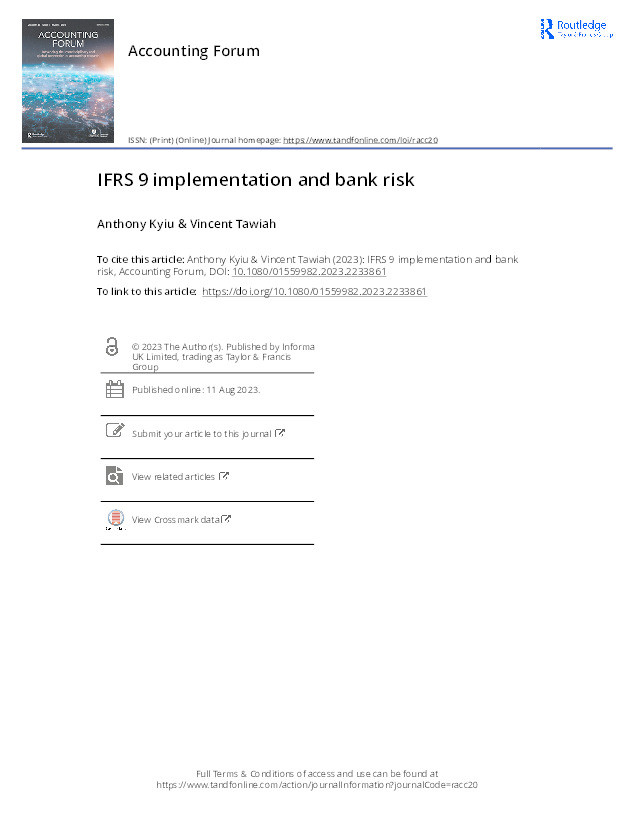 IFRS 9 implementation and bank risk Thumbnail