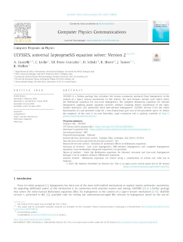 ULYSSES, universal LeptogeneSiS equation solver: Version 2 Thumbnail