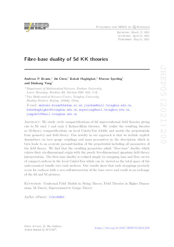 Fibre-base duality of 5d KK theories Thumbnail