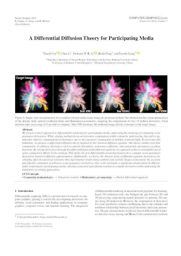 A Differential Diffusion Theory for Participating Media Thumbnail