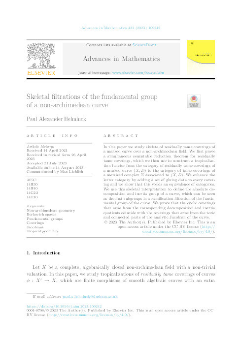 Skeletal filtrations of the fundamental group of a non-archimedean curve Thumbnail