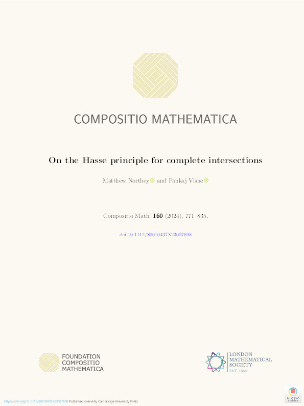 On the Hasse Principle For Complete Intersections Thumbnail