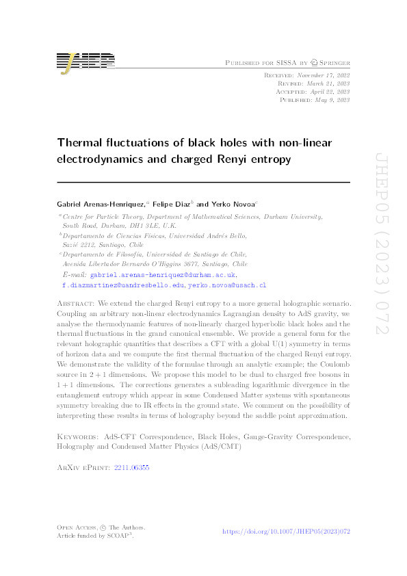 Thermal fluctuations of black holes with non-linear electrodynamics and charged Renyi entropy Thumbnail