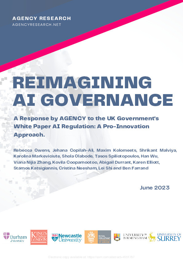 Reimagining AI Governance: a Response by AGENCY to the UK Government's White Paper AI Regulation Thumbnail